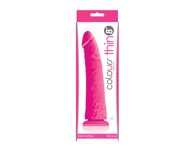 Colours Pleasures Thin 8in Dildo Pink