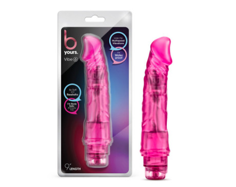 B Yours Vibe 6 Dildo 9.25in Vibr Pink