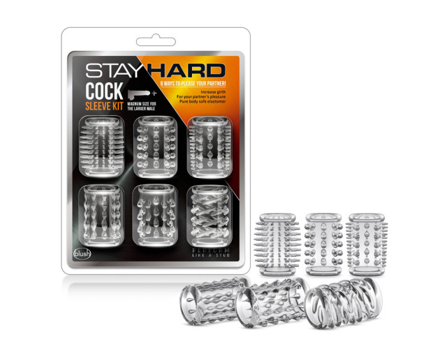 Stay Hard 6pc Cock Sleeve Kit Clear