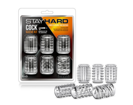 Stay Hard 6pc Cock Sleeve Kit Clear