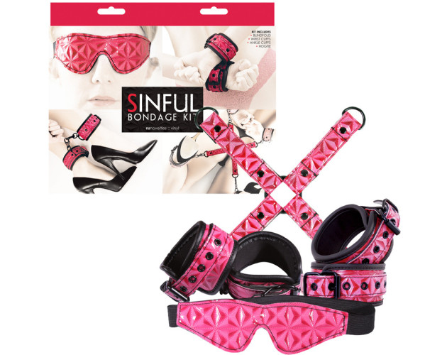 Sinful Vinyl Bondage Kit Pink