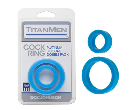 Titanmen Cock Ring Silicone Double Pk-Bl