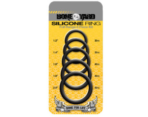 Boneyard Silicone Ring 5 Pcs Kit Black