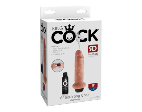 King Cock 6in Squirting Cock Beige