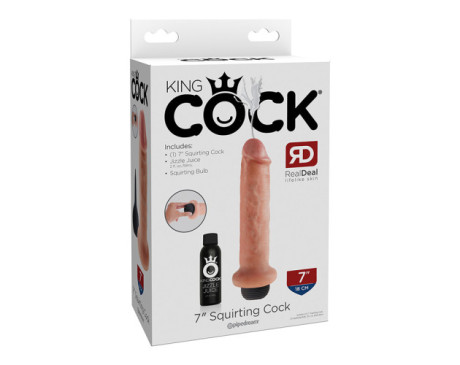 King Cock 7in Squirting Cock Beige