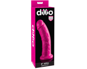 Dillio 8in Dildo w/Suction Cup Pink