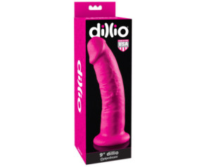 Dillio 9in Dildo w/Suction Cup Pink