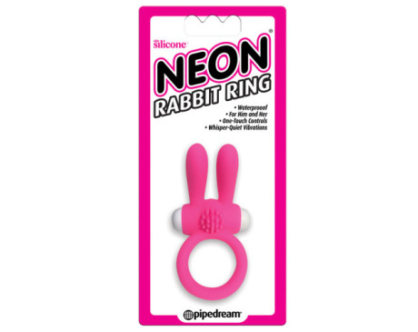 PD Neon Rabbit Ring Vibrating Pink