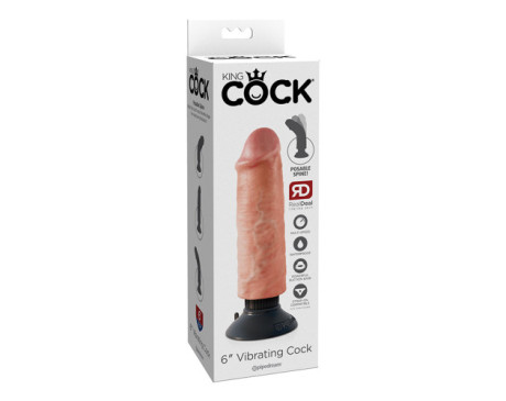 King Cock 6in Vibrating Cock Beige