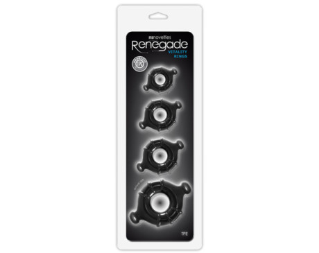 Renegade Vitality Rings 4pk Black