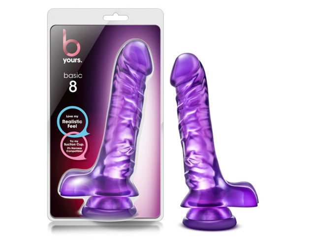 B Yours Basic 8 Realistic 9in Dildo Purp