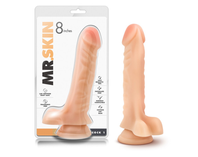 Dr. Skin Cock 1 Dildo 9in w/Balls Beige