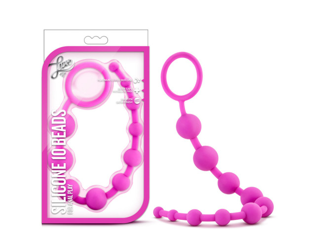 Luxe Silicone 10 Beads Anal Pink