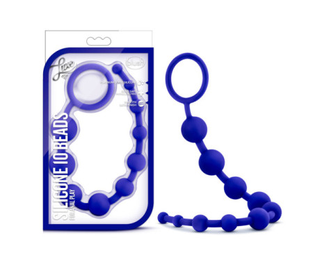 Luxe Silicone 10 Beads Anal Indigo