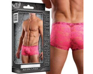 Mini Short Neon Lace Hot Pink Medium