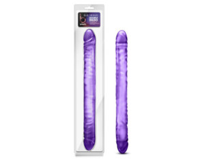 B Yours 18in Double Dildo Purple