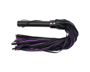 Rouge Flogger w/Leather Handle Blk/Purp