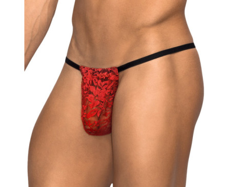 MP Stretch Lace Posing Strap Red O/S