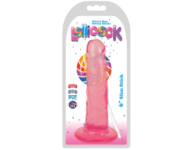 Lollicock Slim Stick 6in Dildo Cherry