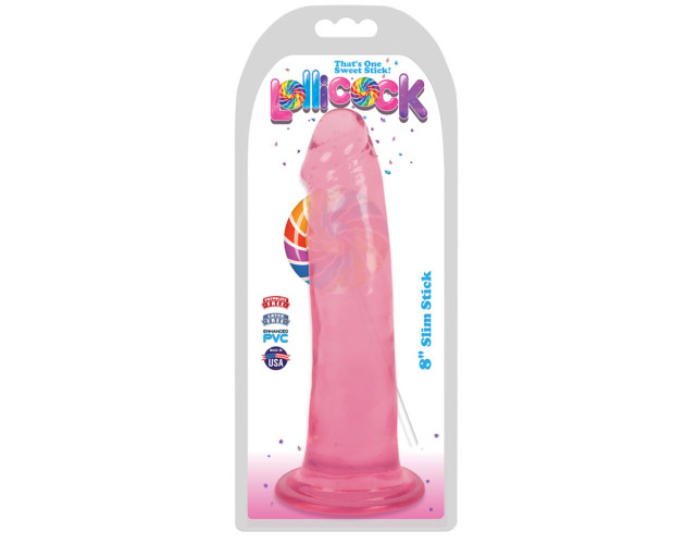 Lollicock Slim Stick 8in Dildo Cherry