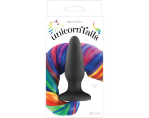 Unicorn Tails Anal Plug Black/Rainbow