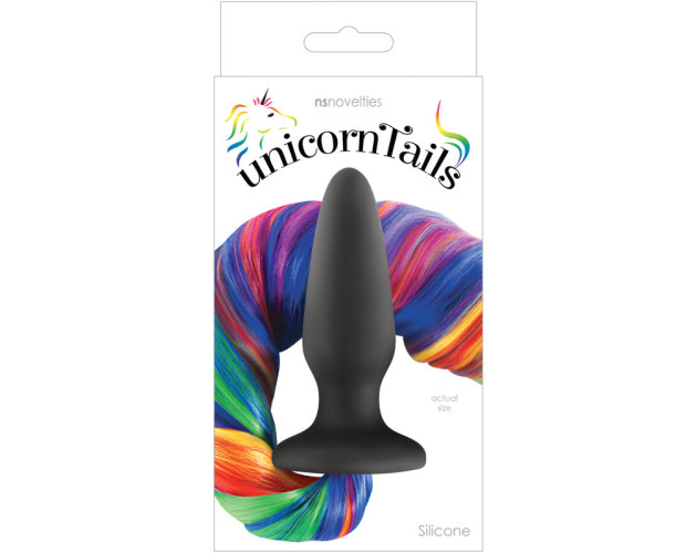 Unicorn Tails Anal Plug Black/Rainbow