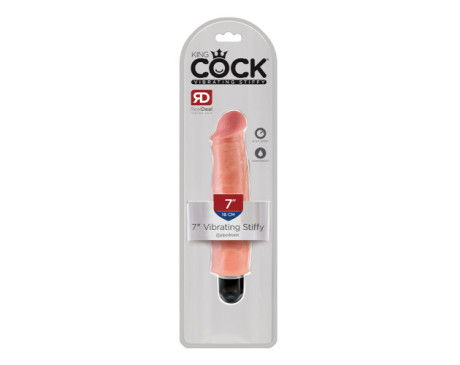 King Cock 7in Vibrating Stiffy Beige