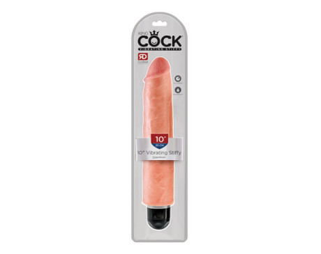 King Cock 10in Vibrating Stiffy Beige