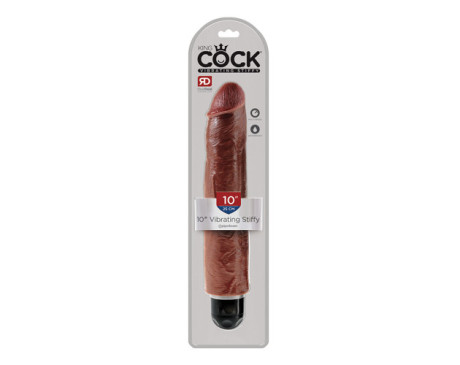 King Cock 10in Vibrating Stiffy Brown