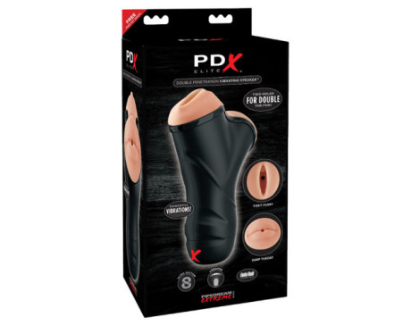 PDX Elite Double Penetration Beige/Black