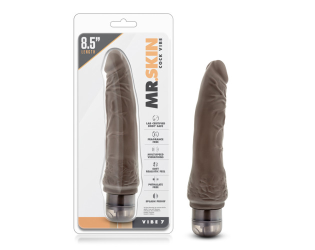 Dr. Skin Vibe 7 Dildo 8.5in Vibrat Brn