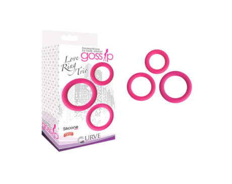 Gossip Love Ring Trio Cockrings Magenta