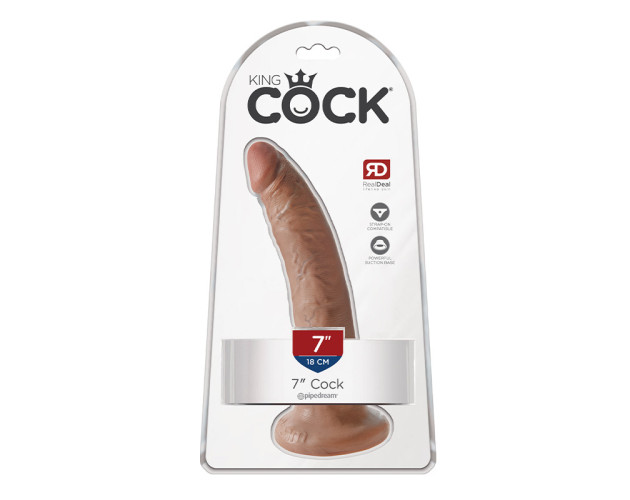 King Cock 7in Cock w/ Suction Cup Tan