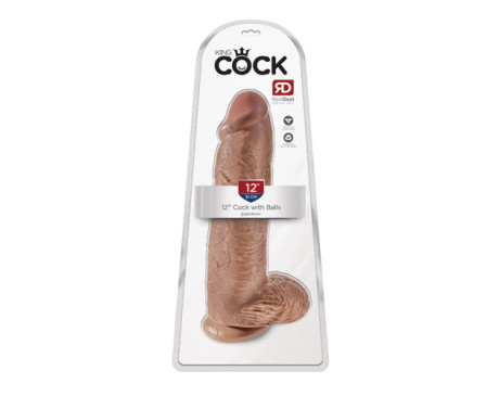 King Cock 12in Cock w/ Balls Tan