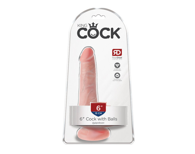 King Cock 6in Cock w/ Balls Beige