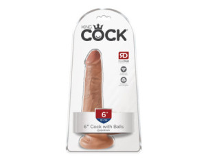 King Cock 6in Cock w/ Balls Tan