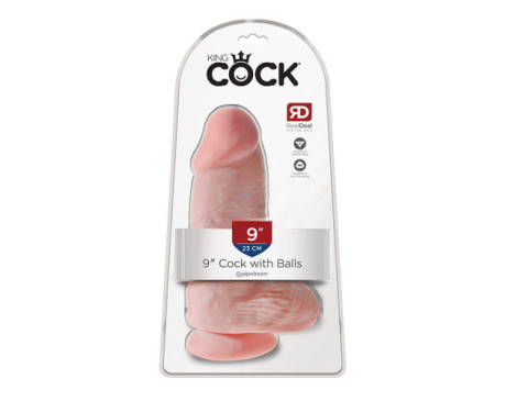 King Cock Chubby 9in Cock w/ Balls Beige