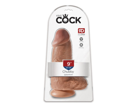 King Cock Chubby 9in Cock w/ Balls Tan