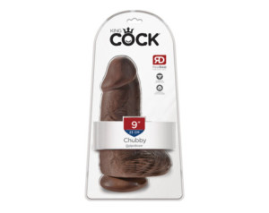 King Cock Chubby 9in Cock w/ Balls Brown