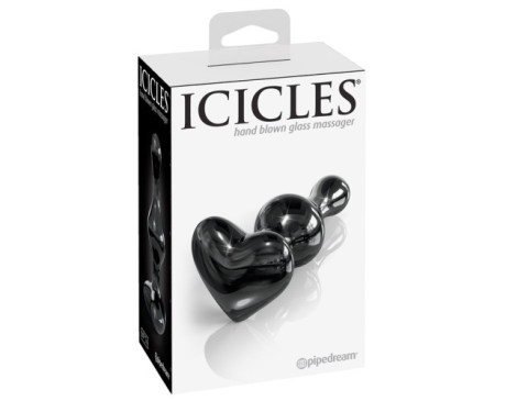 Icicles No.74 Glass Massage Heart Base Blk