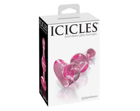 Icicles No.75 Glass Massage Heart Base Pnk