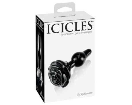 Icicles No.77 Glass Plug Rose Base Black