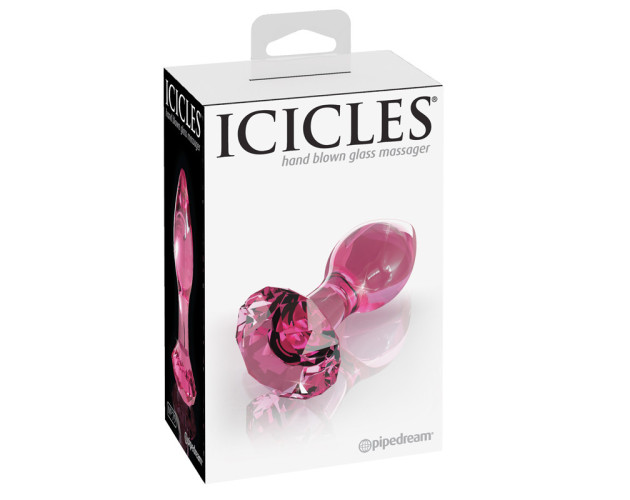 Icicles No.79 Glass Plug Faceted Base Pnk