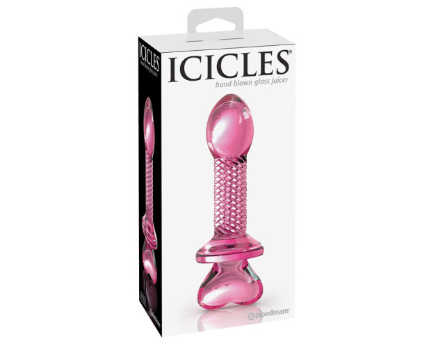 Icicles No.82 Glass Juicer Dildo Heart Pnk