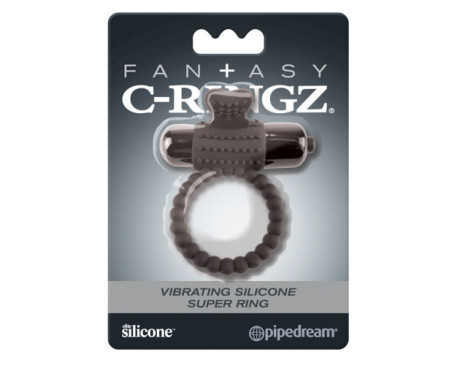 FCR Vibrating Silicone Super Ring Black