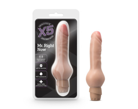 X5 Mr. Right Now 7in Vibra Dildo Beige