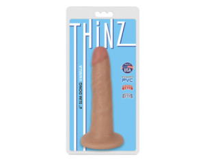 Thinz 6in Slim Dildo w/Suction Cup Beige