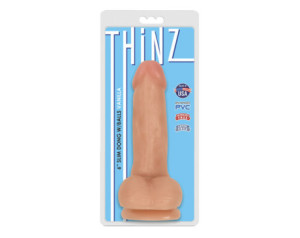 Thinz 6in Slim Dildo w/Balls Beige