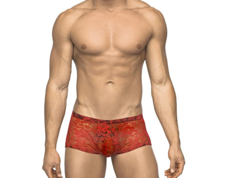 MP Stretch Lace Mini Short Red Sml