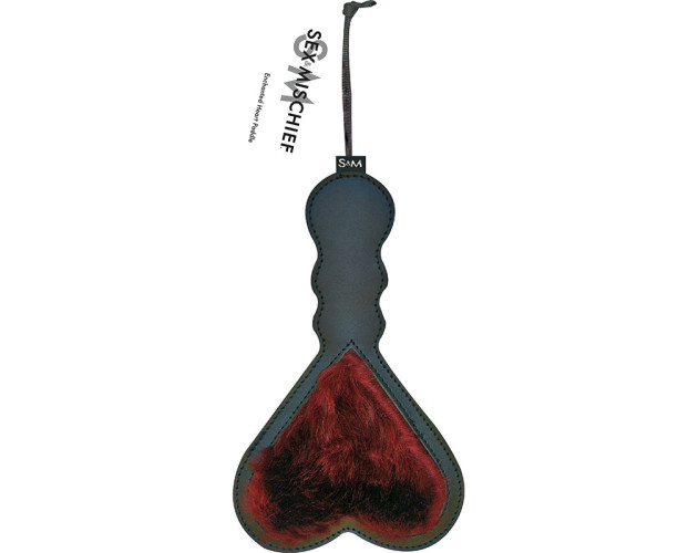 SS S&M Enchanted Heart Paddle Burgundy